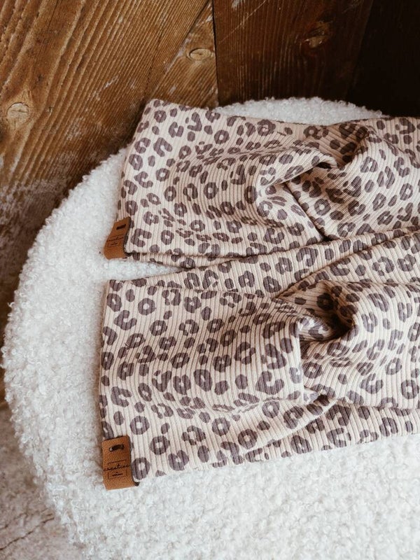 Stirnband leo beige grau