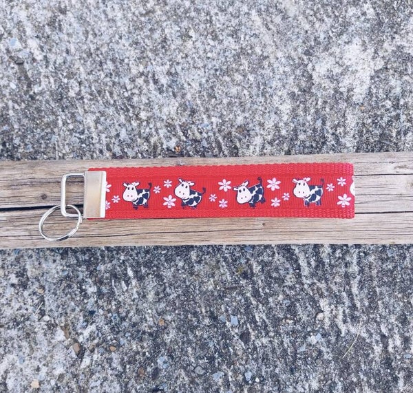 Schlüsselanhänger Kühe rot