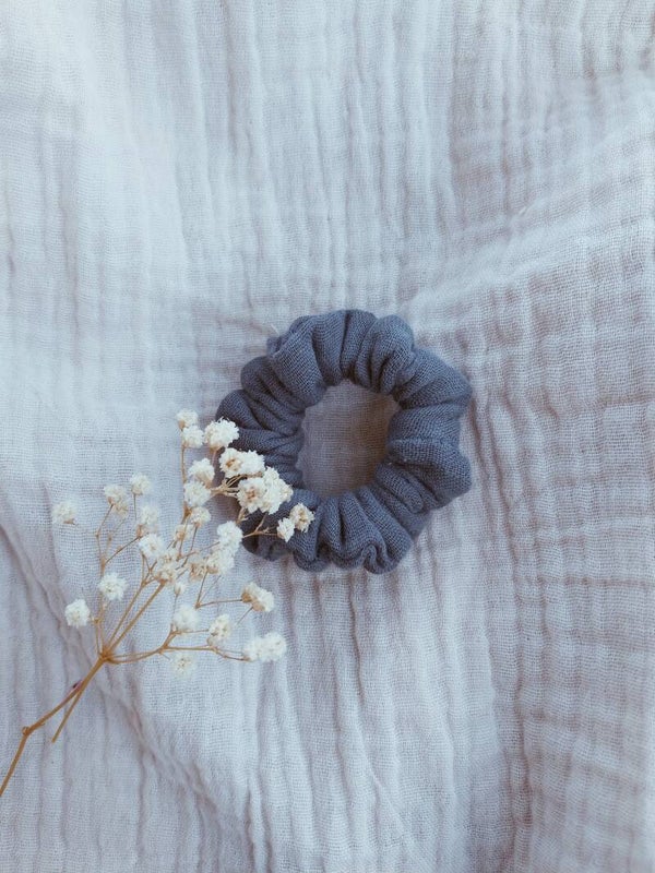 Musselin Jeansblau klein