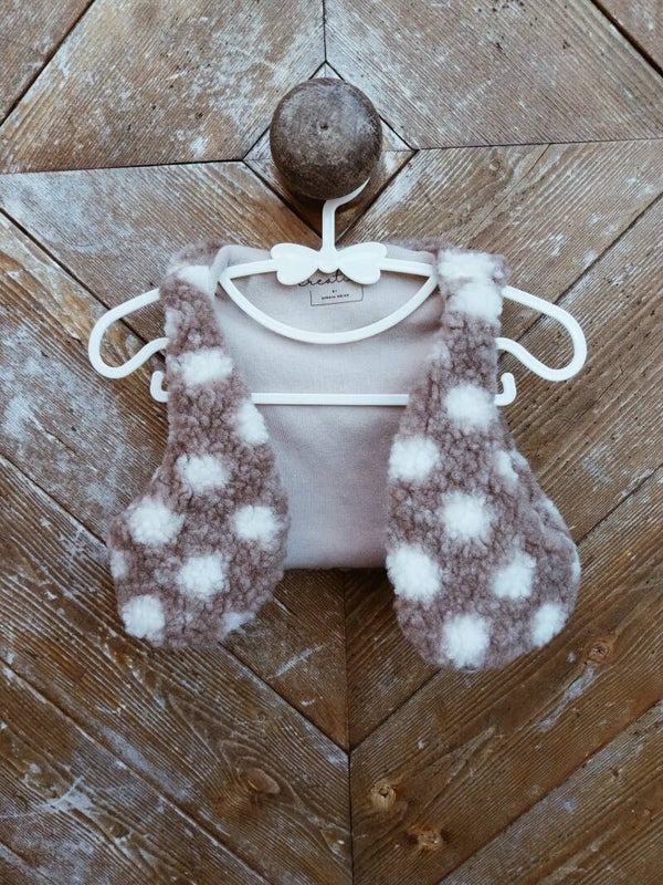 Weste beige mit punkten