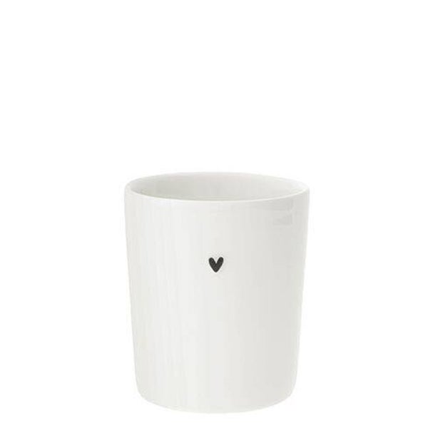 LI/MUG SM 020 BL Mug White/heart in black 8x8x9cm