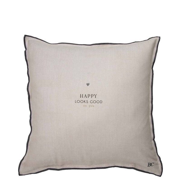 AN-CUSHION 063 NA Cushion 50x50 Natural Chambray Happy looks good