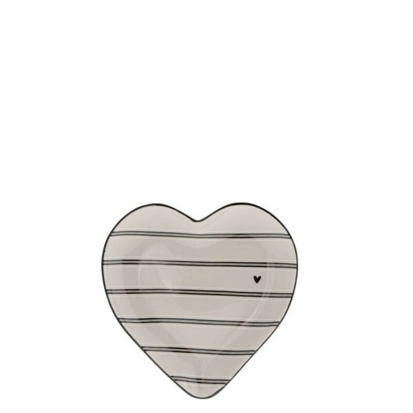 Heart Plate 16cm Titane/Stripes
