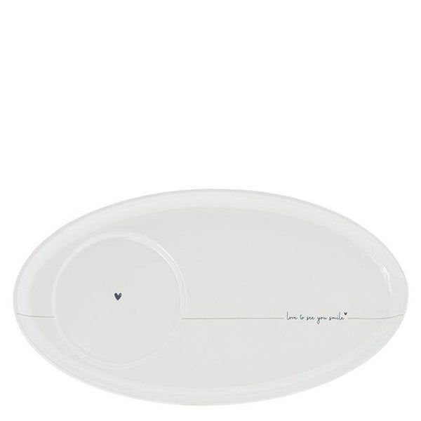 RJ/OPL CUP 015 BT Oval Plate White/Love to see you Smile 25,5x14,5cm
