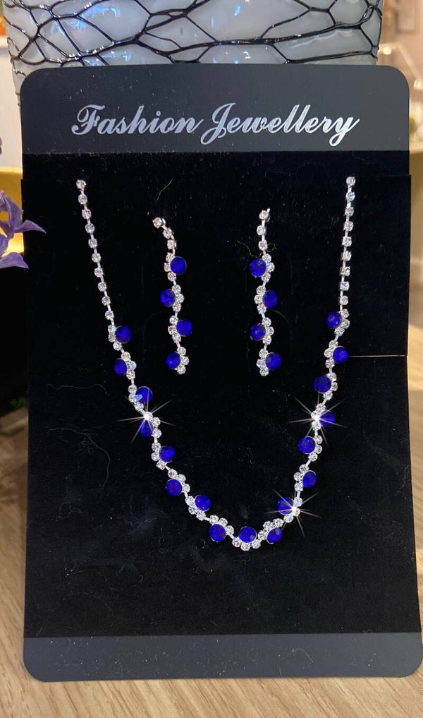 Set ketting en oorbellen Blue
