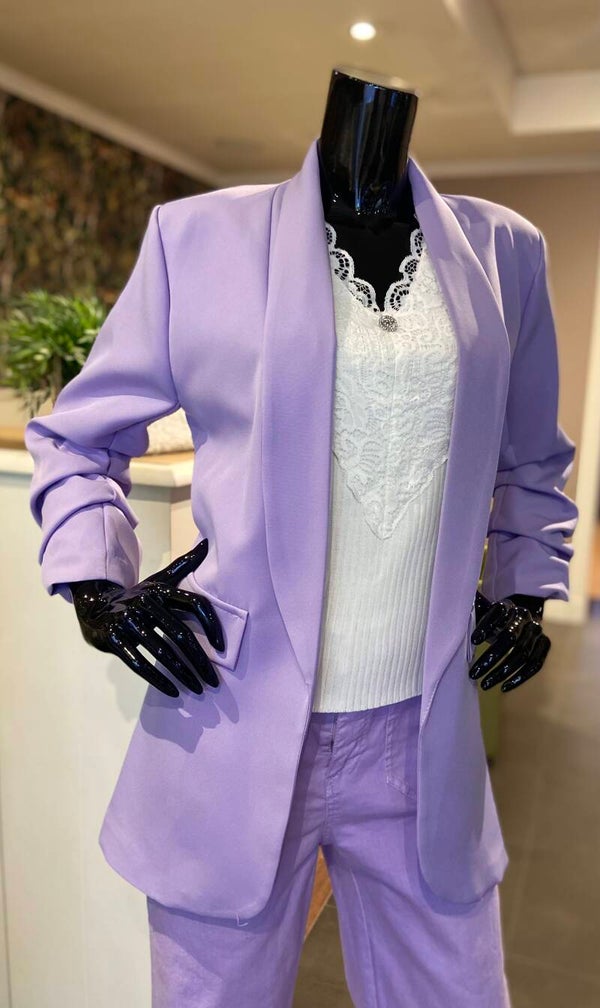 Blazer Marho wit - Lila- Mintgroen- poeder roze