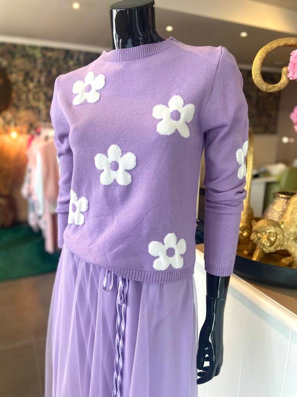 Pull Fleur Lila