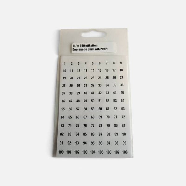 Stickervel met nummers 1 t/m 540