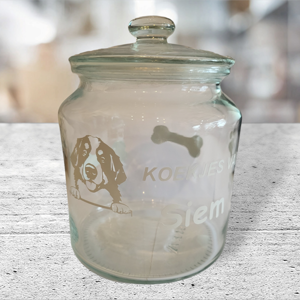 Koekjes Pot Hond met naam en afbeelding