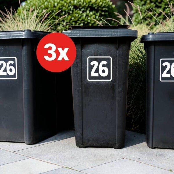 kliko/Container stickers vierkant + huisnummer
