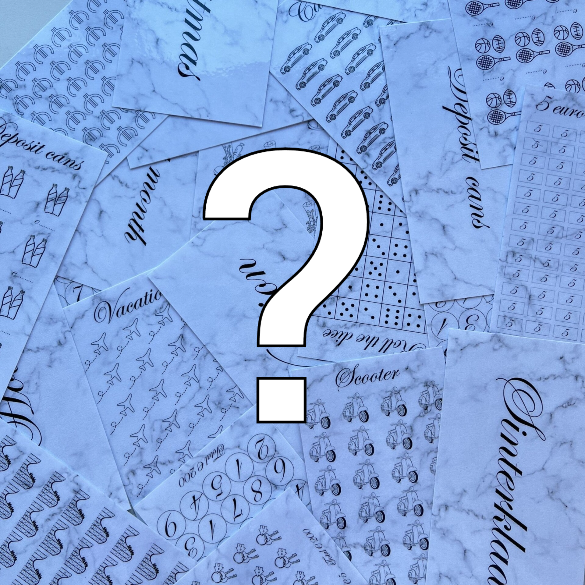 Verrassingspakketje privécollectie marmer A6 (5st)