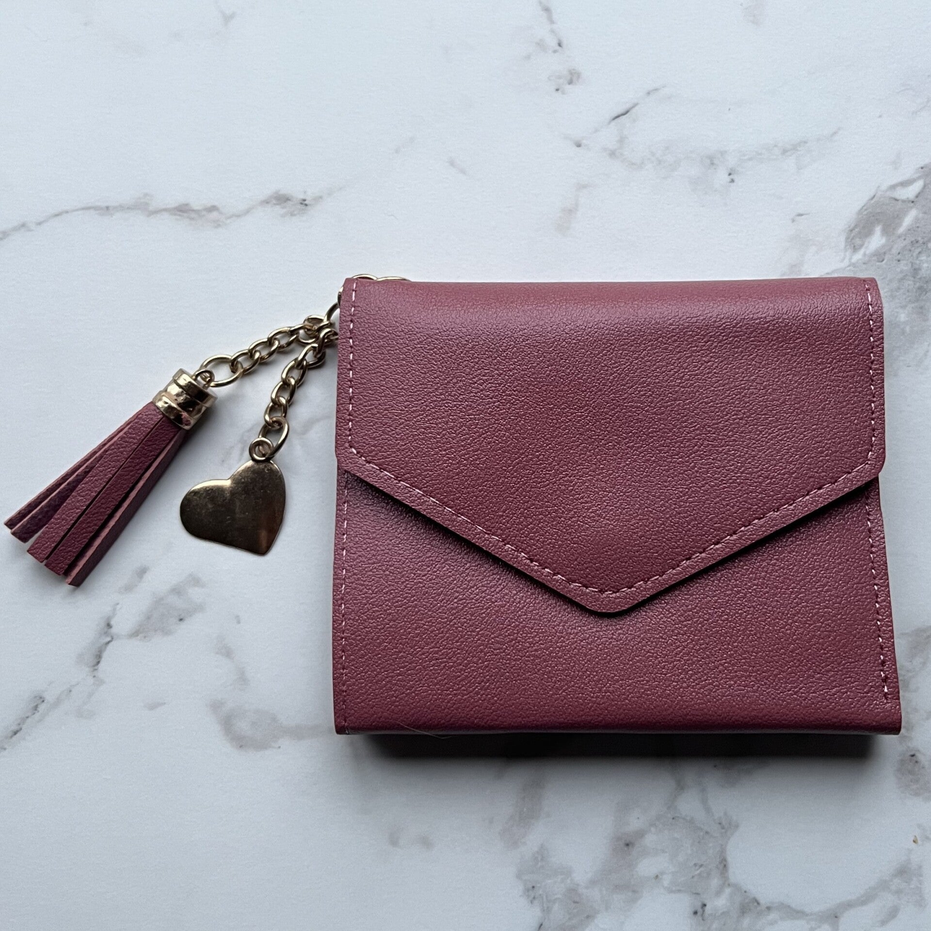 Compact portemonnee - donker roze