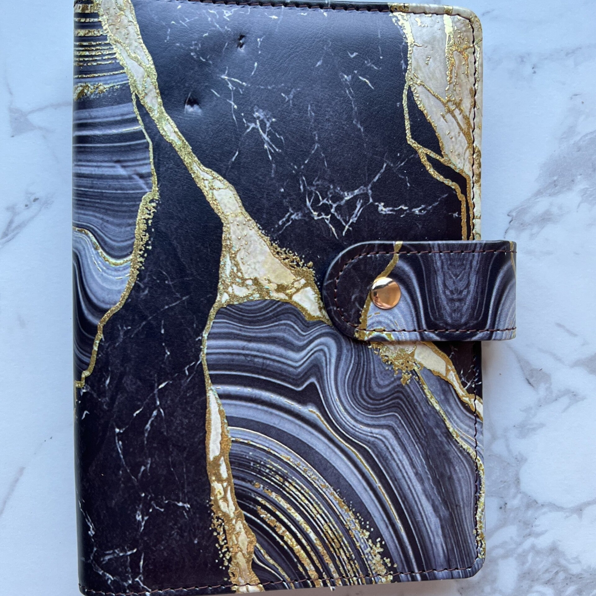 Budget binder zwart/goud marmer
