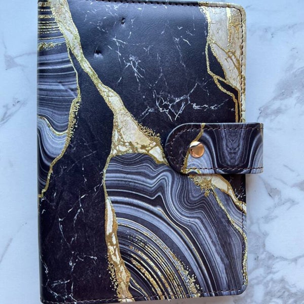 Budget binder zwart/goud marmer