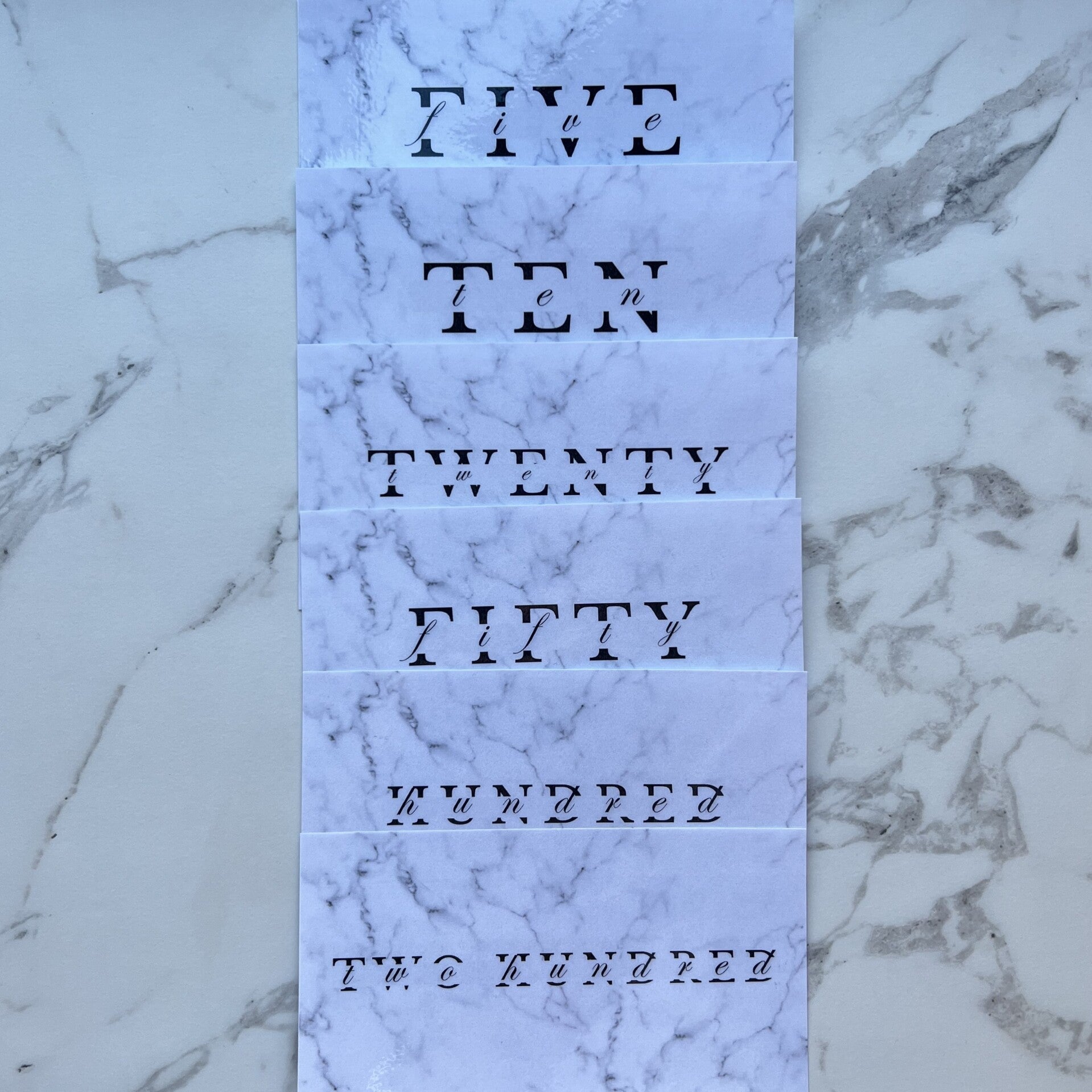 Place holders marmer