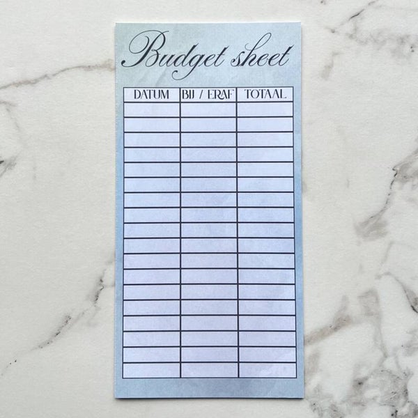 Budget sheet A6