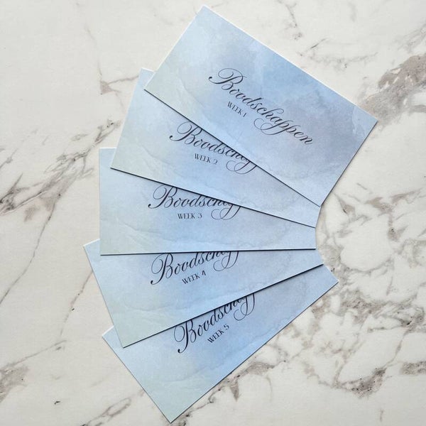 5 weken boodschappen cash boards A6