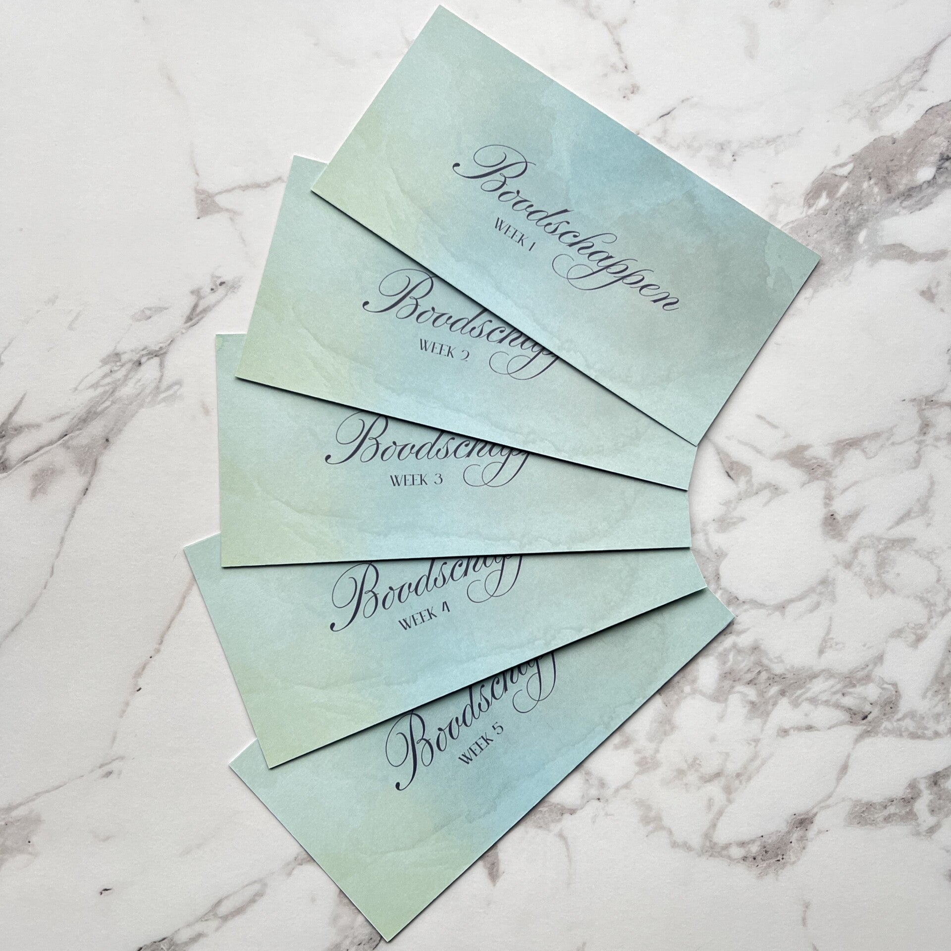 5 weken boodschappen cash boards A6 (GREEN)