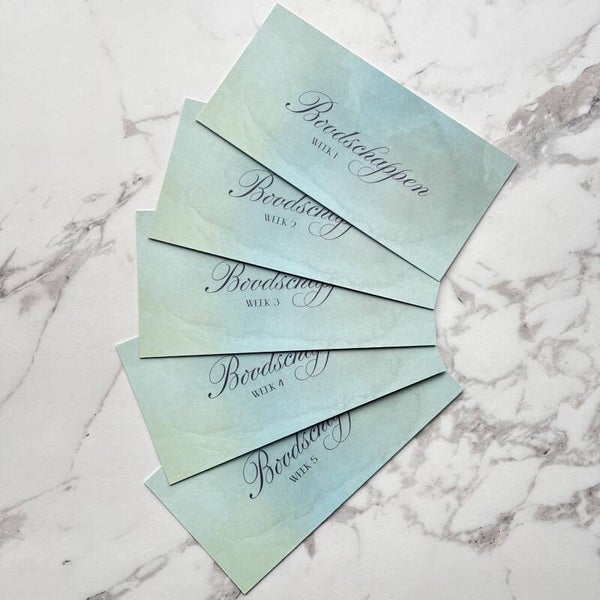 5 weken boodschappen cash boards A6 (GREEN)