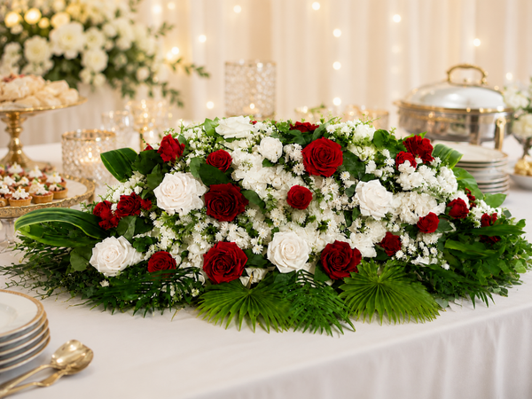 Centre floral de table de mariage "60 cm x 30 cm "