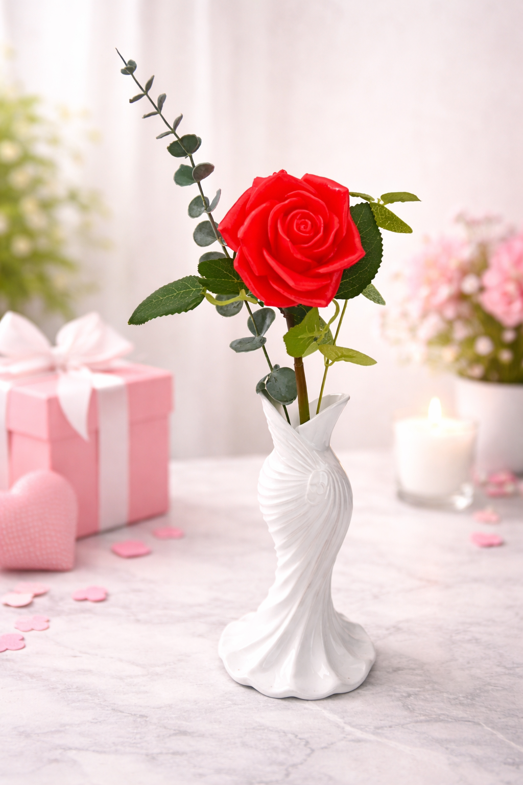 Rose Rouge – Vase Élégance