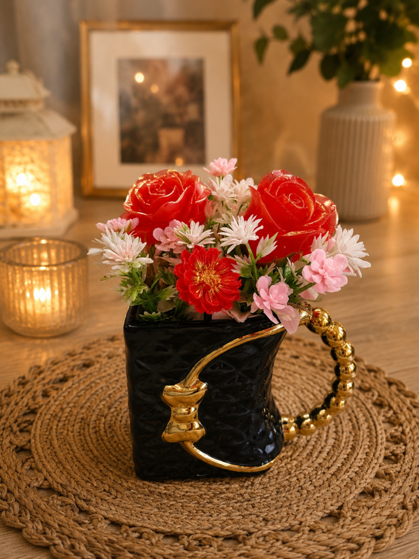 🌹 Bouquet éternel en résine pour hommage – Décoration pour emplacement d’urne funéraire