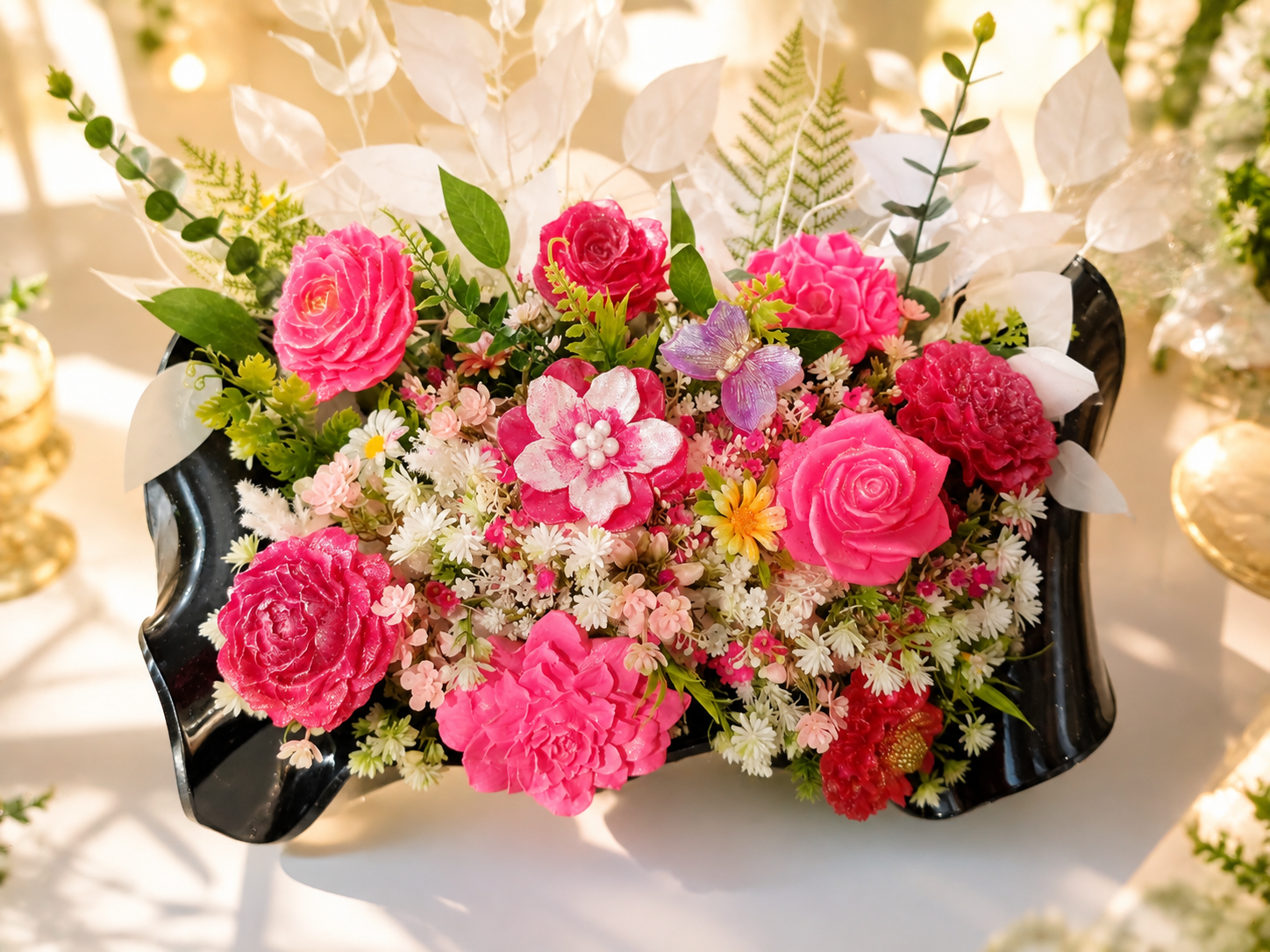 🌸 Composition Florale en Résine – Création Sur Mesure 🌸