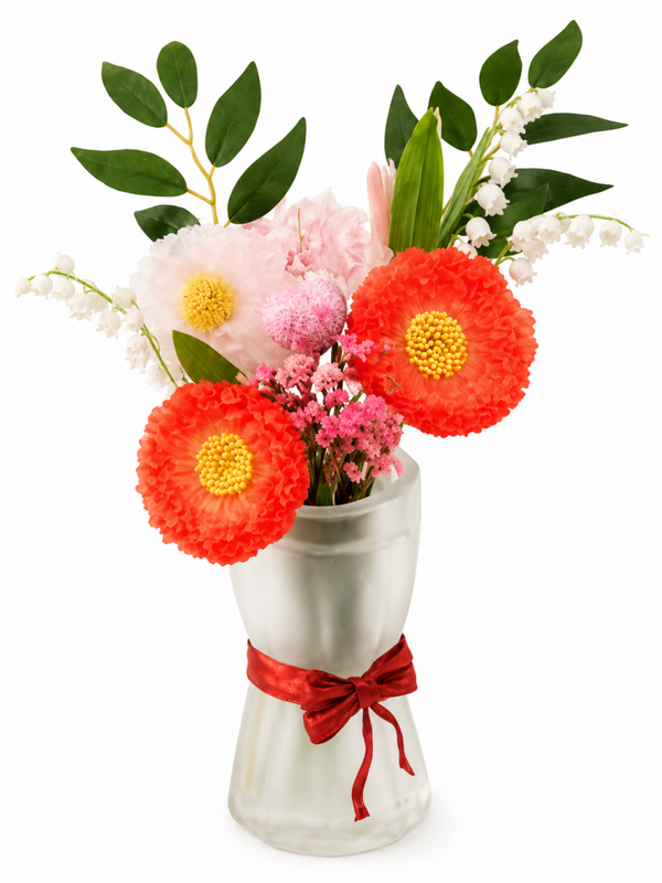 🌸 Vase en résine fait main avec composition florale