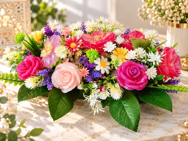 Bouquet funéraire " 27cm x 17 cm " Modèle disponible immédiatement