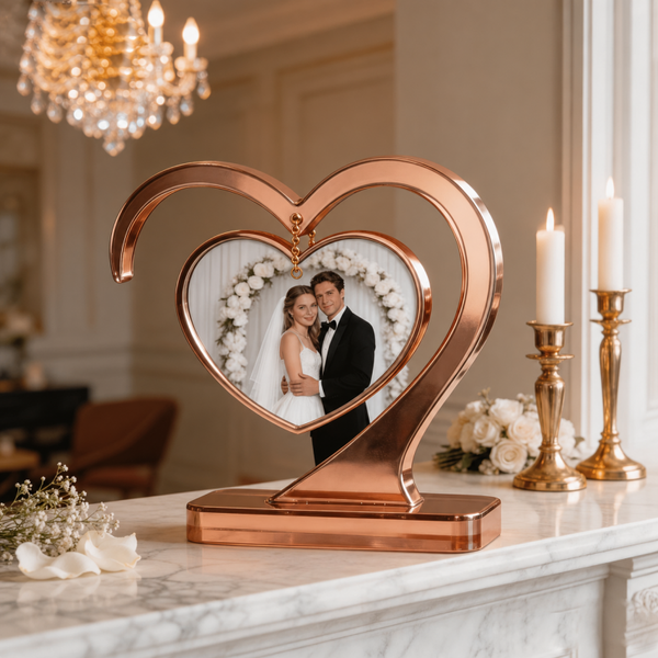Cadre photo cœur – Souvenir d’amour personnalisé