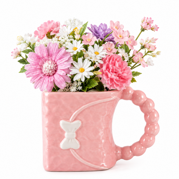 🌸 Tasse Fleurie Rose avec Fleurs en Résine – Décoration Romantique et Élégante 🌸