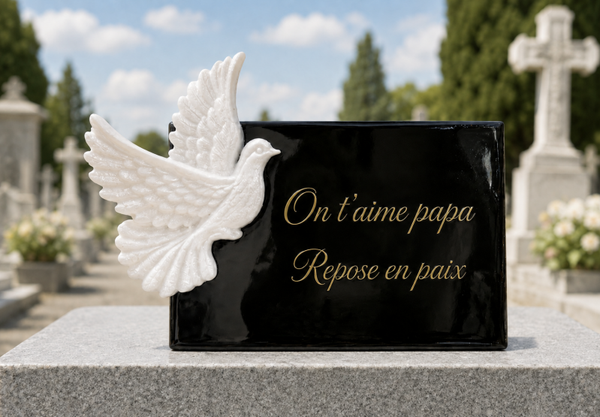 🕊️ Plaque personnalisable en résine avec colombe