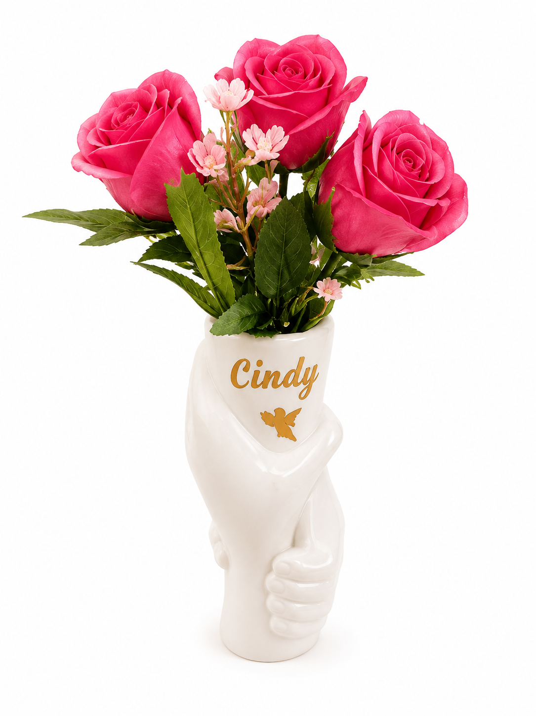 Vase & Roses Éternelles en Résine – Personnalisation Exclusive