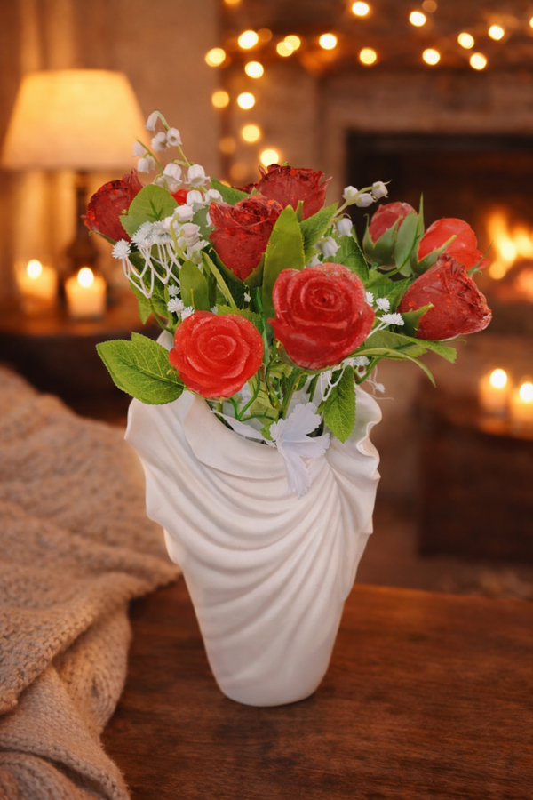 🌹 Bouquet de roses avec son vase✨