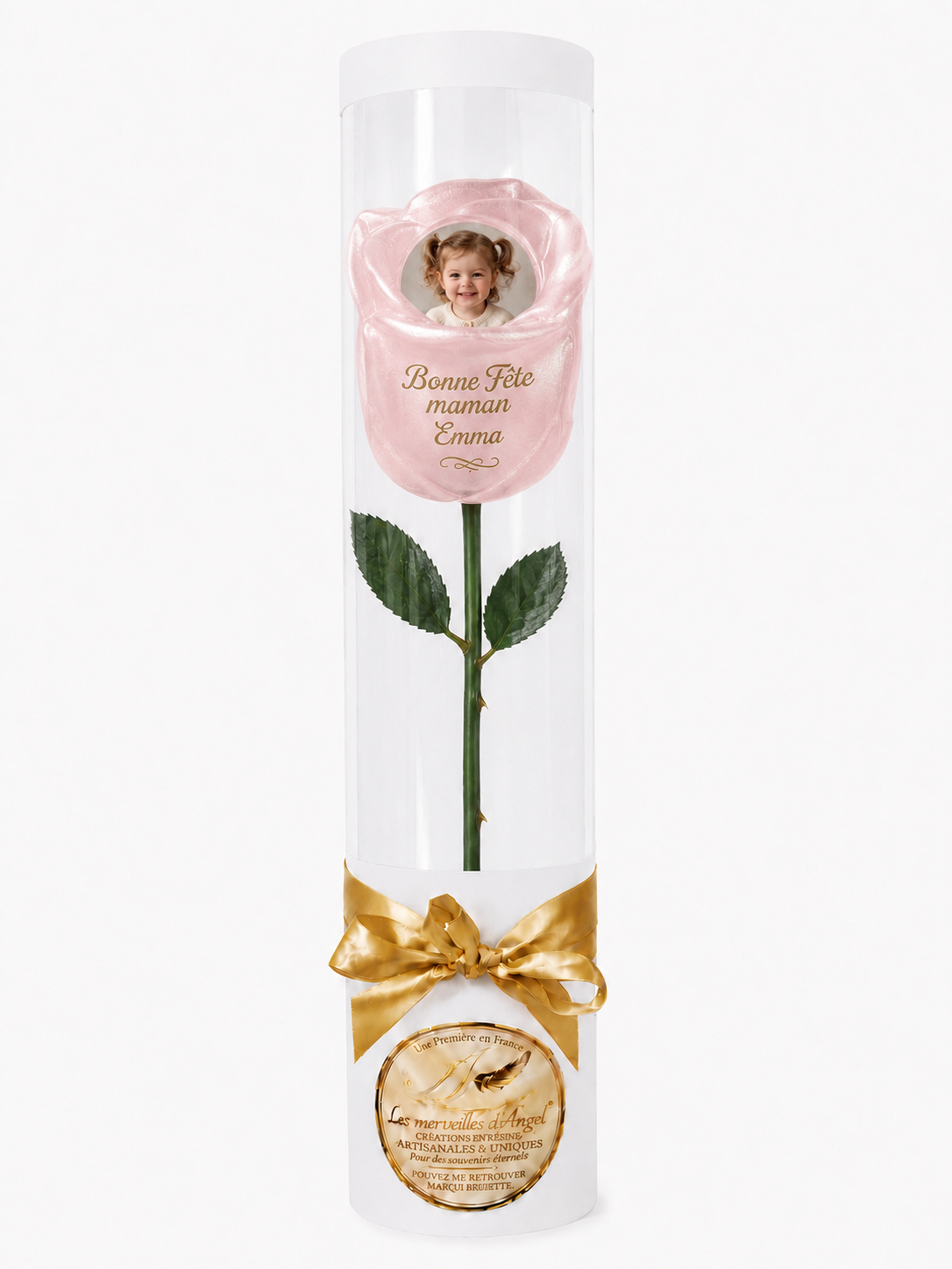 👶🌹 Rose de naissance personnalisée en résine — Un souvenir unique pour bébé ✨