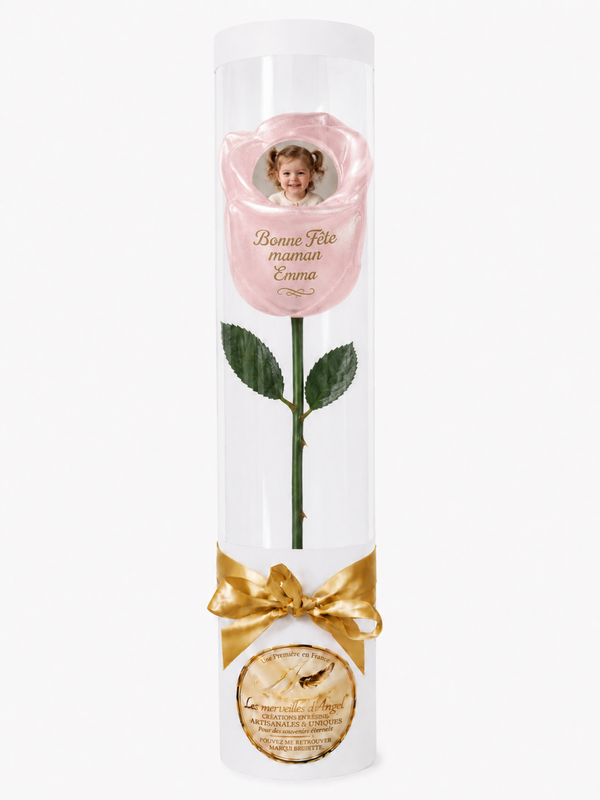 👶🌹 Rose de naissance personnalisée en résine — Un souvenir unique pour bébé ✨