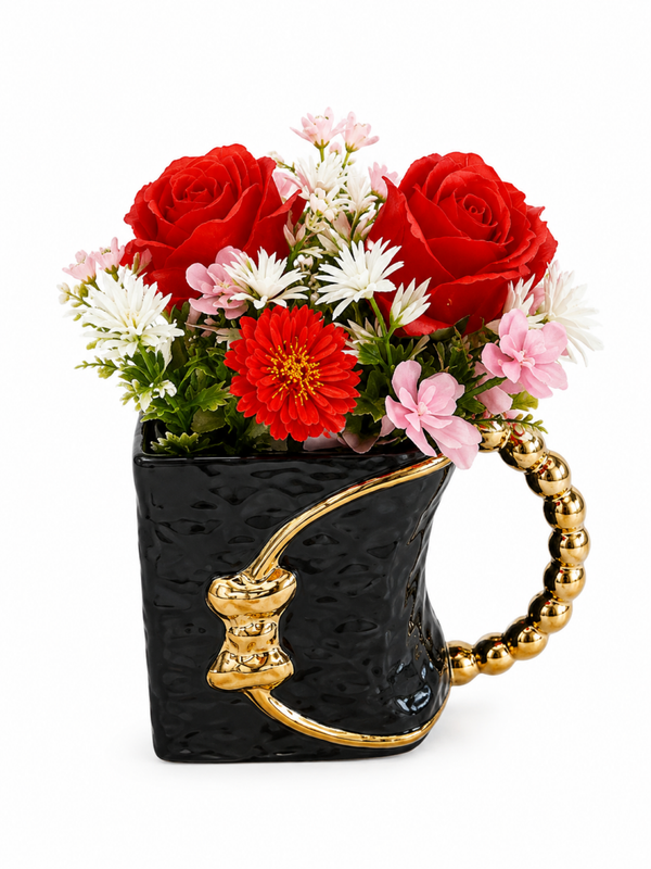 🌹 Bouquet éternel en résine pour hommage – Décoration pour emplacement d’urne funéraire