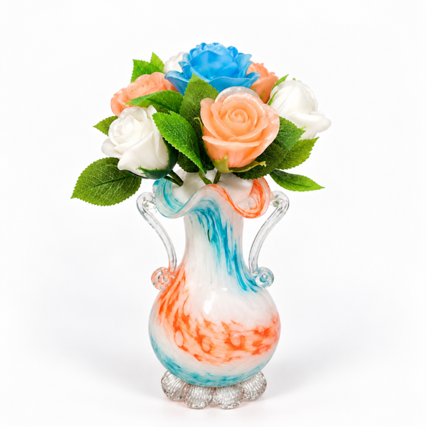 🌹 Bouquet de roses en résine & vase décoratif