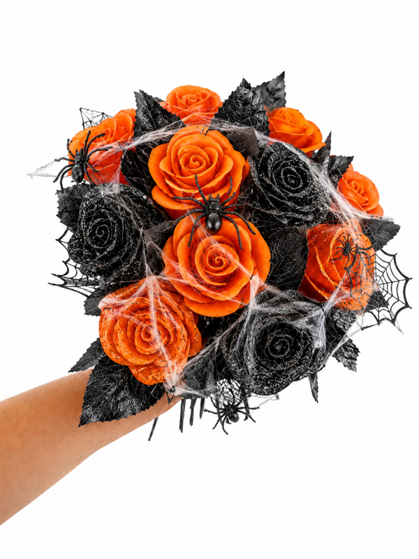 🎃✨ ÉDITION SPÉCIALE HALLOWEEN – Bouquet de Roses Phosphorescentes ✨🎃
