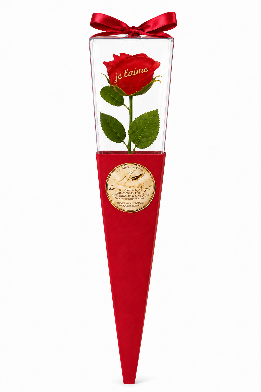 Rose unique avec "texte personnalisé"