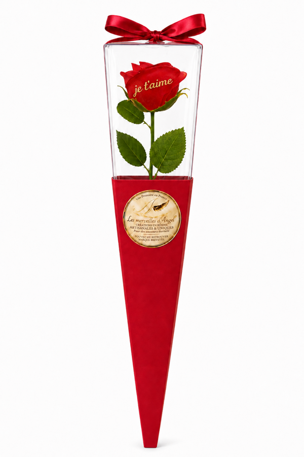 Rose unique avec "texte personnalisé"