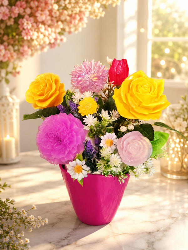🌸 Bouquet de fleurs en résine – Décoration intérieure & extérieure