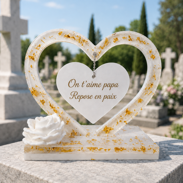 Cœur souvenir personnalisé – Hommage à un être cher