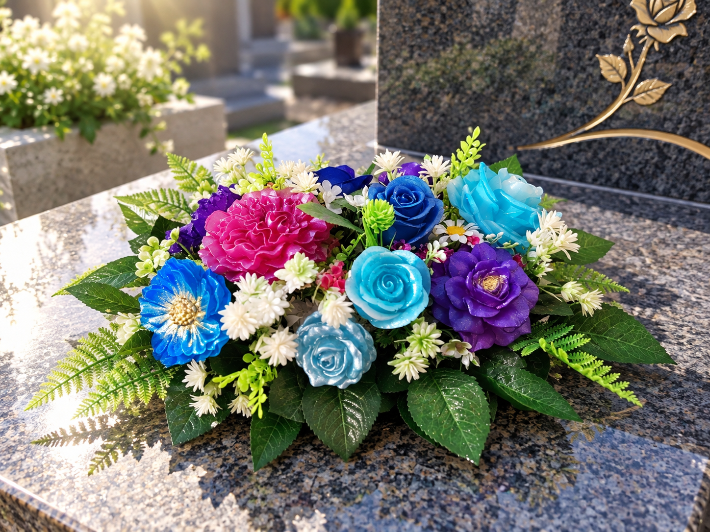 Bouquet funéraire " 25cm x 15 cm " Modèle disponible immédiatement