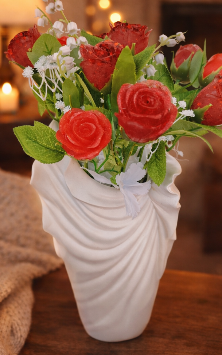🌹 Bouquet de roses avec vase✨
