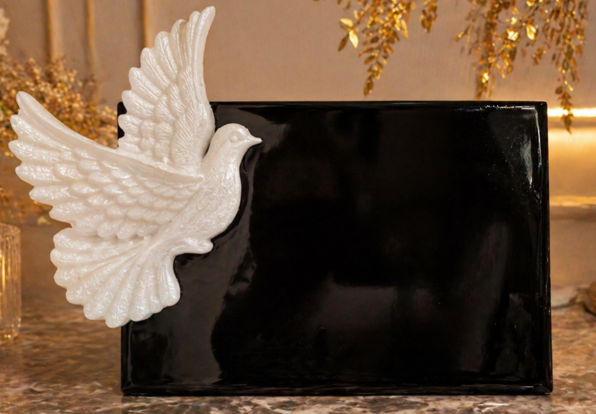 🕊️ Plaque personnalisable en résine avec colombe