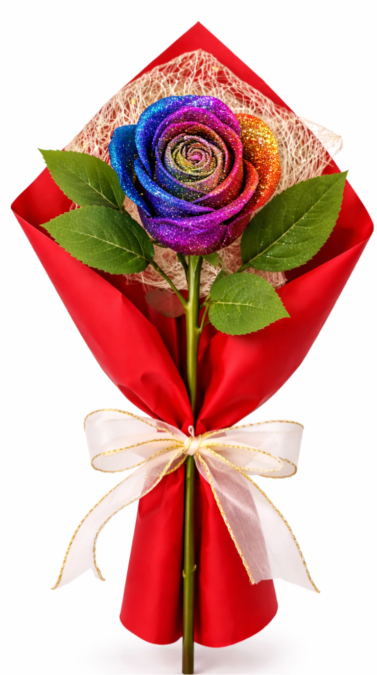 rose en résine arc-en-ciel ✨🌹