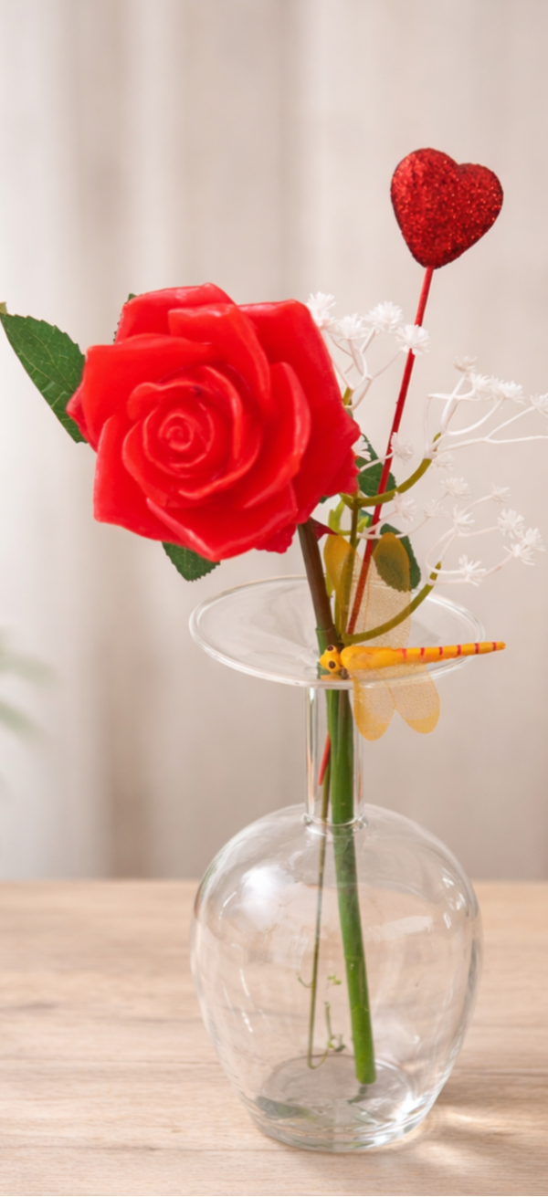 Rose Éternelle  dans son Vase en Verre