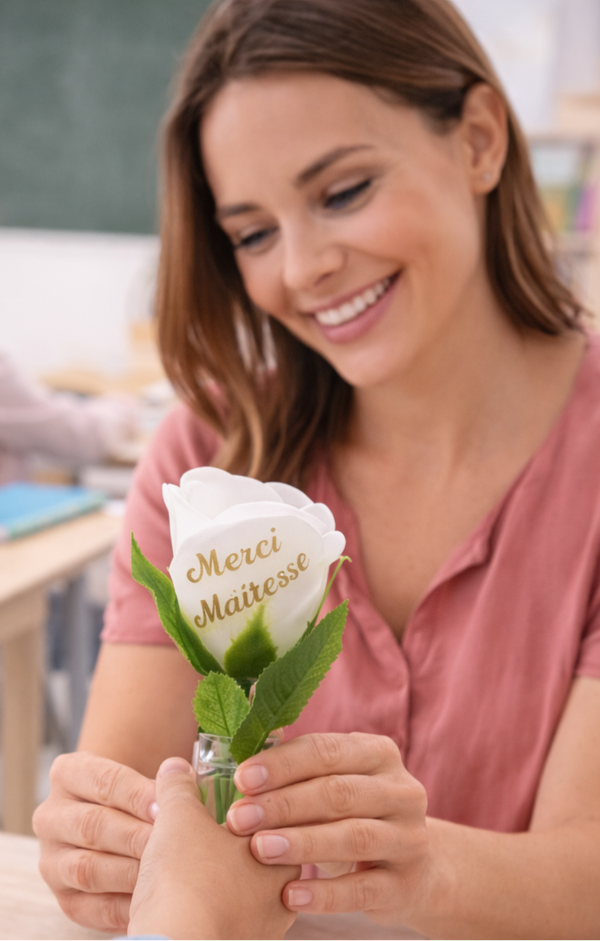 🌹 Rose Éternelle “Merci Maîtresse” – Cadeau Original et Élégant