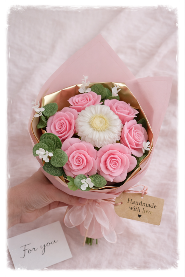 🌸 Bouquet de roses en résine – Élégance intemporelle 🌸